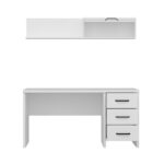 Γραφείο Alaska λευκό 150x60x75cm μελαμίνη ed10030 - Image 3