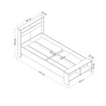 Σετ επίπλων υπνοδωματίων Life άσπρη ανθρακί 120x48x182cm ed10034 - Image 4