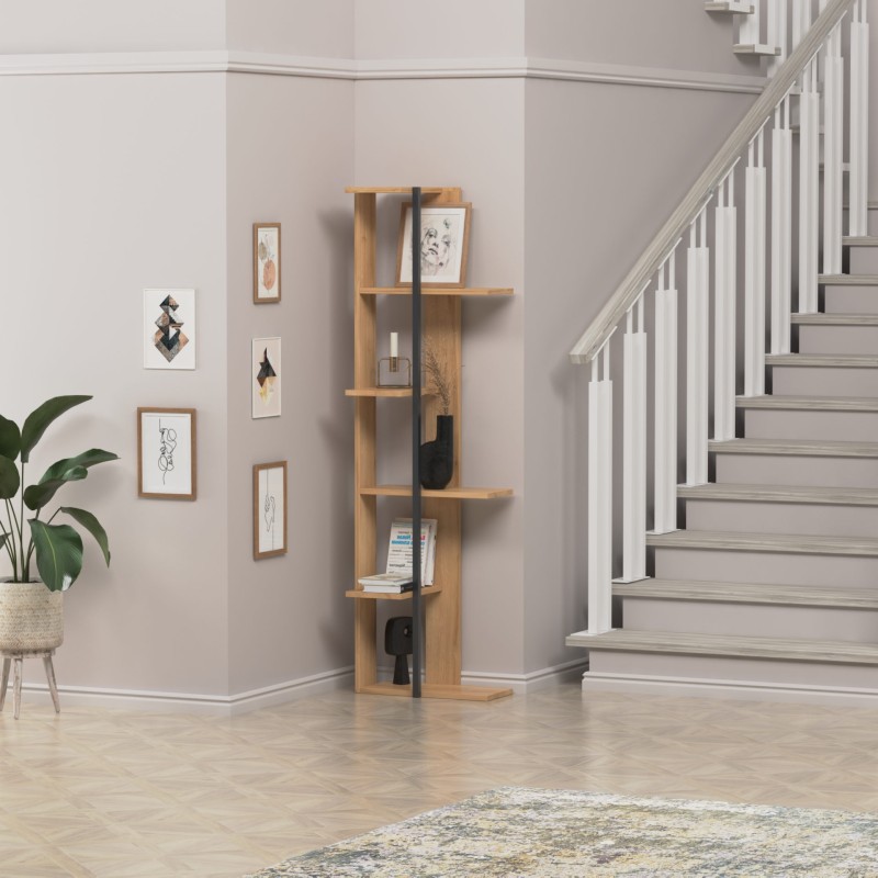 10072_0-800x800 Βιβλιοθήκη Ezgi δρυς μελαμίνη 46 8x30x162 3εκ ed10072 - Image 1