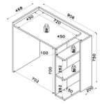 Γραφείο Rubino ανθρακί καρυδί 90 6x46 8x75cm ed10076 - Image 2