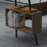 Γραφείο Toccare ανθρακί καρυδί χρώμα μελαμίνη μέταλλο 120x60x73 8cm ed10081 - Image 4