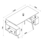 Γραφείο Toccare ανθρακί καρυδί χρώμα μελαμίνη μέταλλο 120x60x73 8cm ed10081 - Image 2