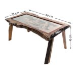 Τραπέζι σαλονιού Picass καρυδί μασιφ ξ΄υλο 90x75x45εκ ed10186 - Image 2