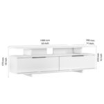 Έπιπλο τηλεόρασης Sogno λευκό γκρι καρυδί 150x35x47cm ed10278 - Image 3