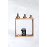 Ραφιέρα τοίχου ξύλινη oak Ares 33x33cm ed10323