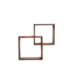 Ραφιέρα τοίχου ξύλινη καρυδί Ares 50x50cm ed10328 - Image 3