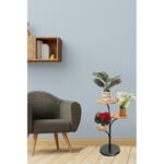 Βοηθητικό τραπέζι Dieci ξύλο μαύρο oak μέταλλο 35x85cm ed10339