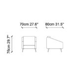 Πολυθρόνα Jade μπλε 70x80x76cm ed10378 - Image 2