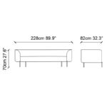 Καναπές τριθέσιος Macaroon κρεμ χρώμα 228x70x82cm ed10386 - Image 2