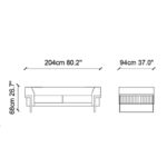 Καναπές διθέσιος Magio 204x94x68cm ξύλο και βελούδο ed10387 - Image 2