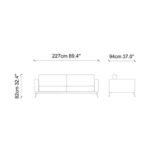 Καναπές τριθέσιος Jade μπλε 227x94x82cm ed10390 - Image 2