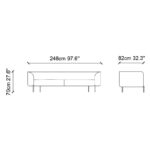 Καναπές τετραθέσιος Macaroon κρεμ χρώμα 248x70x82cm ed10391 - Image 2