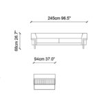 Καναπές τριθέσιος Magio 245x94x68cm ξύλο και βελούδο ed10395 - Image 2