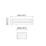 Τετραθέσιος καναπές Zeus ξύλο και ύφασμα 276x100x70cm ed10419 - Image 2