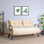 Comfort διθέσιος καναπές κρεβάτι κρεμ ύφασμα 133x78cm ed1042