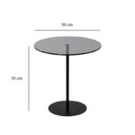 Βοηθητικό τραπέζι Calma μαύρο γκρι 50x50x50cm ed10462 - Image 3