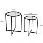 Βοηθητικό τραπέζι Cento 50x60cm μέταλλο γυαλί ed10474 - Image 2