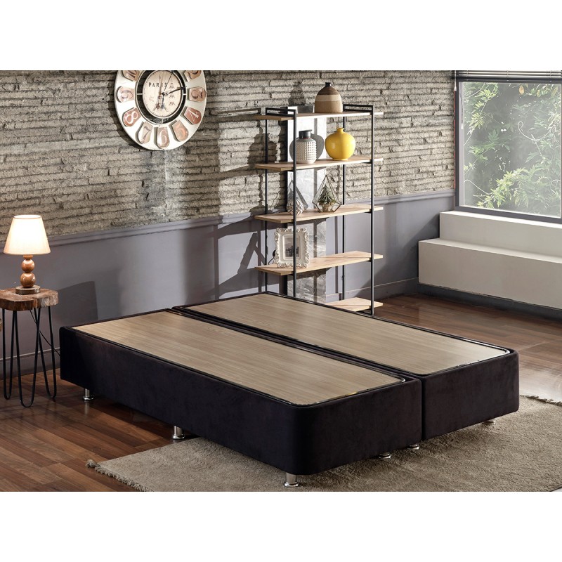 10570_0-800x800 Κρεβάτι διπλό Ela Double μαύρο 150 x 200 ed10570 - Image 1