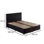 Διπλό κρεβάτι Ela Double Black 180 x 200 ed10620 - Image 2