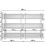 Βιβλιοθήκη Duvar μαύρο μελαμίνη μεταλλικά πόδια 280x34x180εκ ed1070 - Image 2