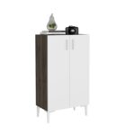 Παπουτσοθήκη Chetri καρυδί άσπρη μελαμίνη 60x34x105cm ed10720 - Image 4