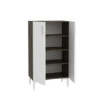 Παπουτσοθήκη Chetri καρυδί άσπρη μελαμίνη 60x34x105cm ed10720 - Image 3