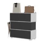 Έπιπλο εισόδου παπουτσοθήκη Aris ανθρακί μελαμίνη 90x35x93cm ed10743 - Image 5