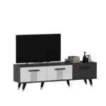 Έπιπλο tv Asimo ανθρακί λευκό 150x35x45cm ed10754 - Image 5