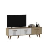 Έπιπλο tv Asimo Sapphire Oak λευκό 150x35x45cm ed10756 - Image 5