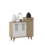 Παπουτσοθήκη Asimo Sapphire Oak άσπρο 90x35x90 6cm μελαμίνη ed10759 - Image 4