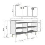 Μπουφέ Davero Sapphire ανθρακί 140x40x75 2cm ed10765 - Image 2