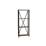 Βιβλιοθήκη London καρυδί μελαμίνη μεταλλικό πλαίσιο 60x29x149 5εκ ed10974 - Image 3