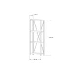 Βιβλιοθήκη London καρυδί μελαμίνη μεταλλικό πλαίσιο 60x29x149 5εκ ed10974 - Image 2
