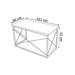 Γραφείο Lavoro Sapphire χρώμα 121x60x72cm μελαμίνη μέταλλο ed10976 - Image 2