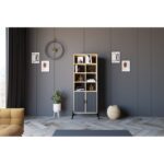 Βιβλιοθήκη Lido Sapphire δρυς ανθρακί μελαμίνη 58 6x30x160εκ ed10995