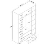 Ντουλάπα Balis άσπρη καρυδί μελαμίνη 140x51 5x210cm ed11023 - Image 2