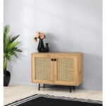 Μπουφές Tarsus δρυς μέταλλο μαύρο μελαμίνη 100x40x77εκ ed1126 - Image 5