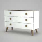 Συρταριέρα Nadya λευκό καρυδί 120x45x80 3cm μελαμίνη ed1132 - Image 5