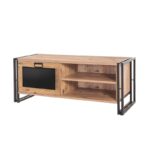 Έπιπλο τηλεόρασης COSMO Atlantic Pine μαύρο μελαμίνη 130x45x50cm ed1138 - Image 4