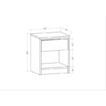 Κομοδίνο Unire oak μελαμίνη 44 6x35 9x52 8cm ed11565 - Image 2