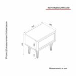 Κομοδίνο Ravenna λευκή μελαμίνη 50x34 8x47 2cm ed1162 - Image 2