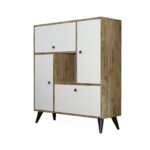 Ντουλάπι Hercules άσπρο καρυδί μελαμίνη 105x35x120εκ ed1163 - Image 3