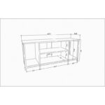 Έπιπλο tv Arina λευκό ανθρακί 120x35x50 8cm ed11725 - Image 2