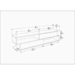 Έπιπλο τηλεόρασης Corso ανθρακί λευκό 160x35 3x38 6cm ed11729 - Image 2