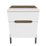 Κομοδίνο Che καρυδί άσπρο 45x38x63 5cm μελαμίνη ed11743 - Image 3