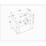 Κομοδίνο Rena λευκή καρυδί μελαμίνη 72x45x60cm ed11780 - Image 2