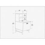 Κομοδίνο Che καρυδί άσπρο 45x22 5x83cm μελαμίνη ed11781 - Image 2