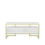 Έπιπλο τηλεόρασης Marion χρυσό λευκό 110x35x49 9cm ed11835 - Image 3