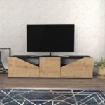 Βάση τηλεόρασης Carson Anthracite Oak 160x35 3x40cm ed11841