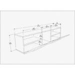 Βάση τηλεόρασης Carson Anthracite Oak 160x35 3x40cm ed11841 - Image 2